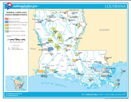 Louisiana state map screenshot