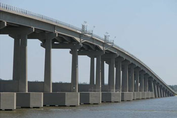 Rigolets Pass Bridge with 78-in HPC Bulb-Tee Girders along route US 90 in Orleans