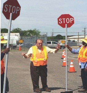 photo of flagger instruction