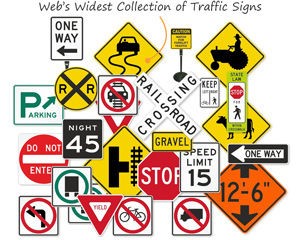 photo of many different road sign examples