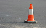 Image of safety cone on roadway