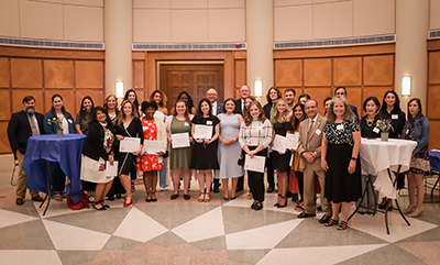 Group photo of initiates and award recipients